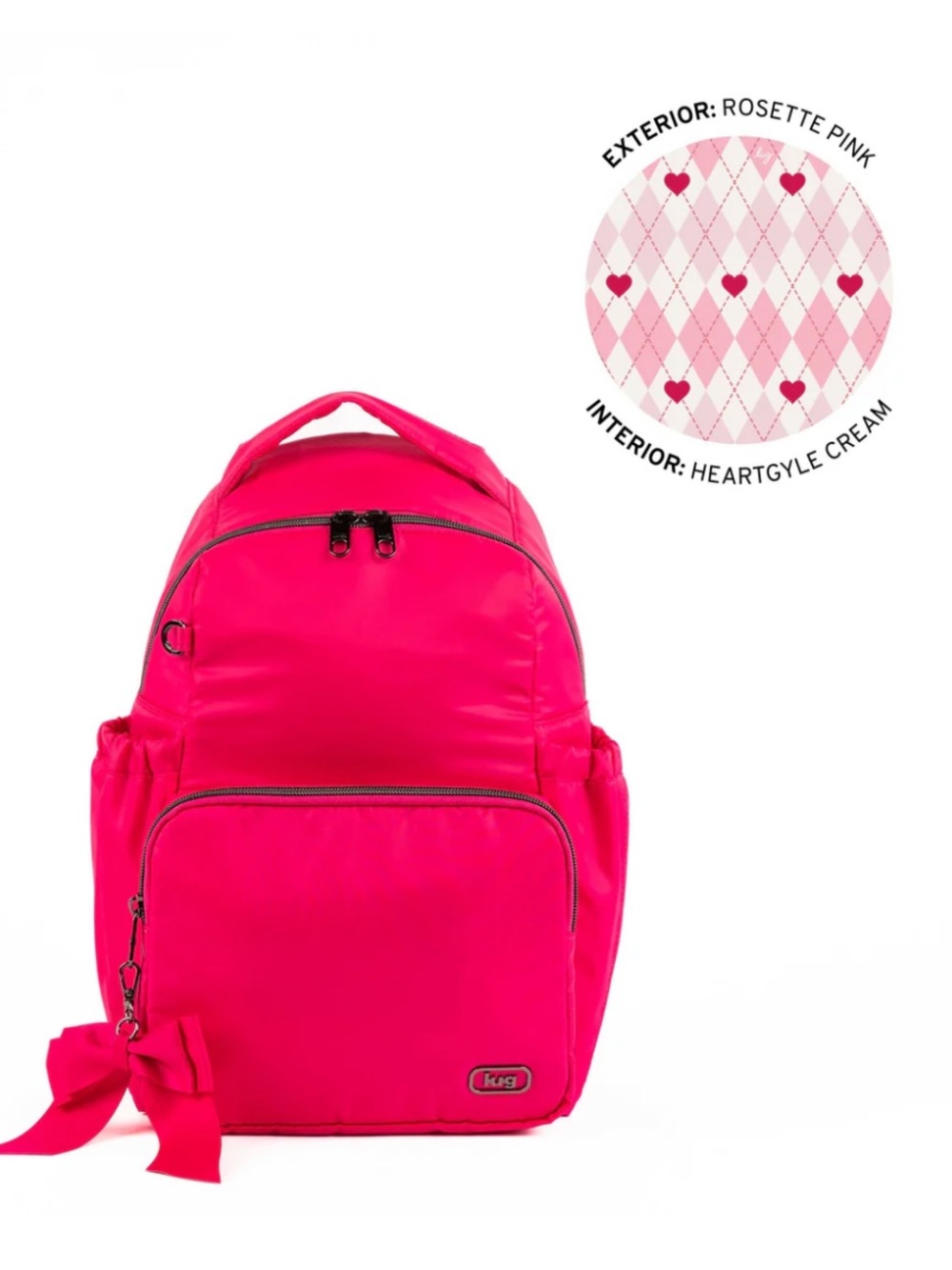 Lug Pattycake Backpack with Bow Rosette Pink